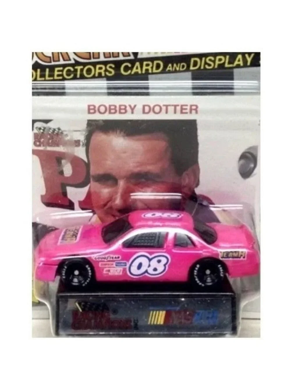 Vintage Die Cast Racing Champions Bobby Dotter #08 Stock Car NASCAR  Card Stand